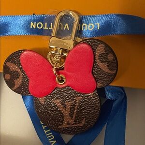 Designer inspired Mouse Ears Keychain with Red Bow